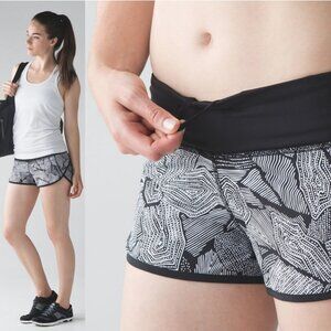 Lululemon Running Speed Shorts Black White